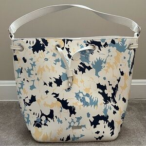 Chaps Blue and White Artistic Shoulder Bag